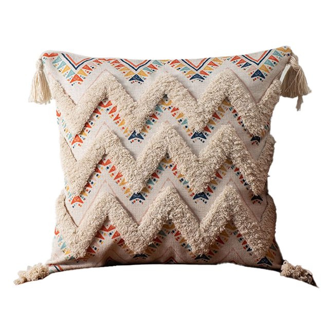Moroccan pastoral style neutral hand-woven tufted pillowcase for home decoration. | Walmart (US)
