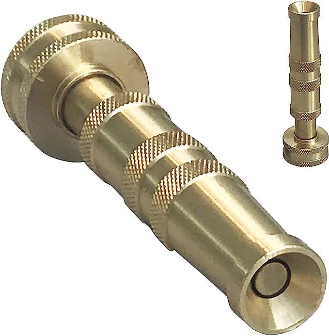 High Pressure Hose Nozzle Heavy Duty | Brass Water Hose Nozzles for Garden Hoses | Adjustable Fun... | Amazon (US)