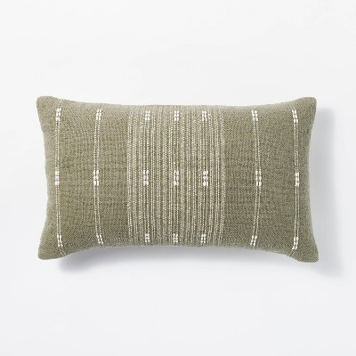 Woven Cotton Slub Striped Throw Pillow Green/Cream - Threshold™ designed with Studio McGee | Target