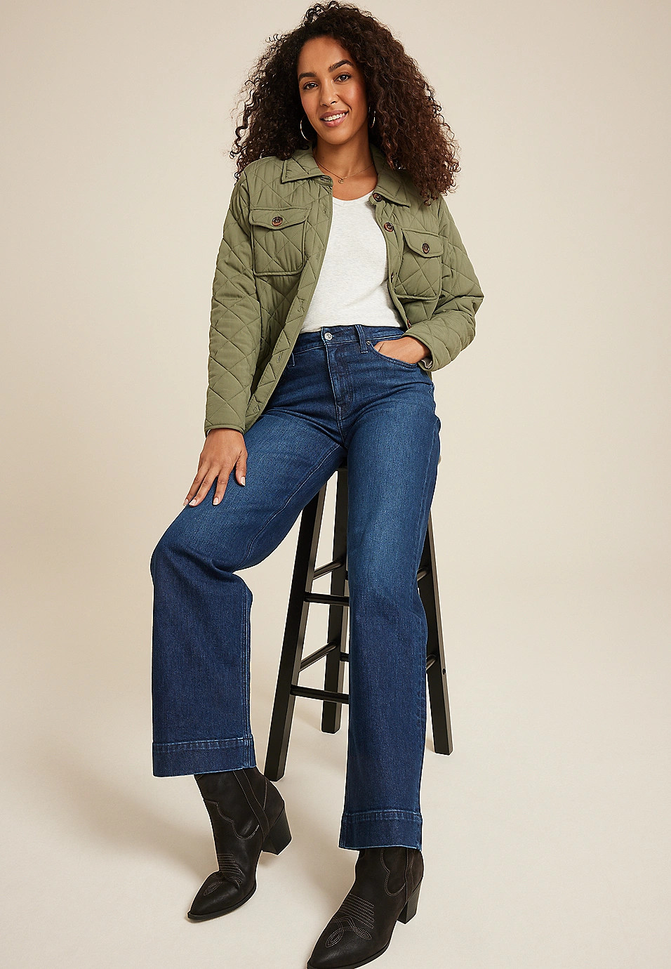 Dark High Rise Wide Leg Jean | Maurices