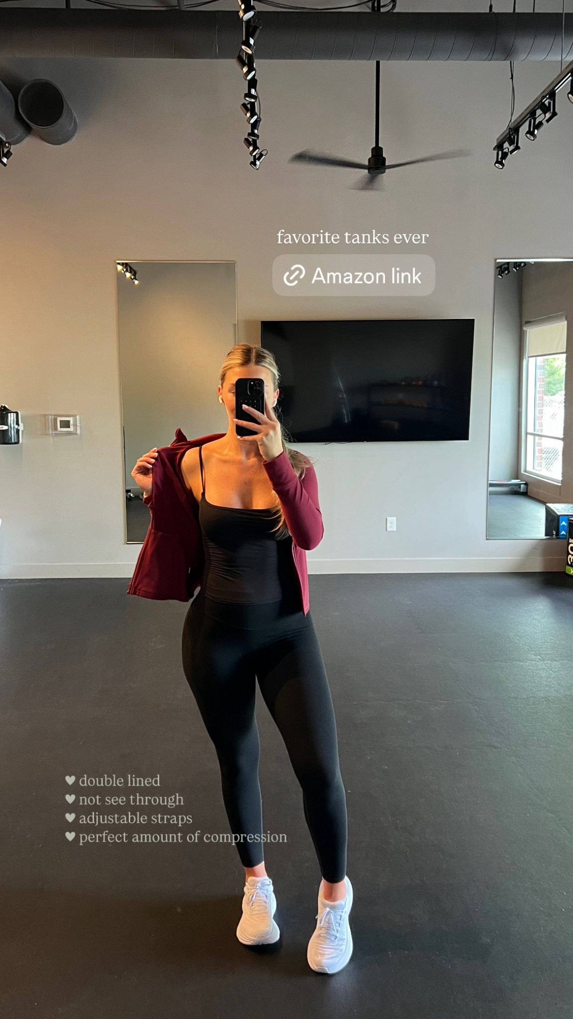 tank: size medium. leggings size medium. jacket size medium. Hoka’s are worth every penny. They have helped me actually enjoy walking #active #gym #gymoutfit #athleisure 

#LTKActive #LTKU #LTKTravel