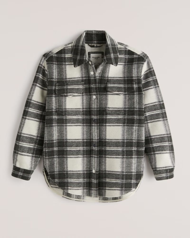 Women's Cozy Shirt Jacket | Women's Up To 25% Off Select Styles | Abercrombie.com | Abercrombie & Fitch (US)