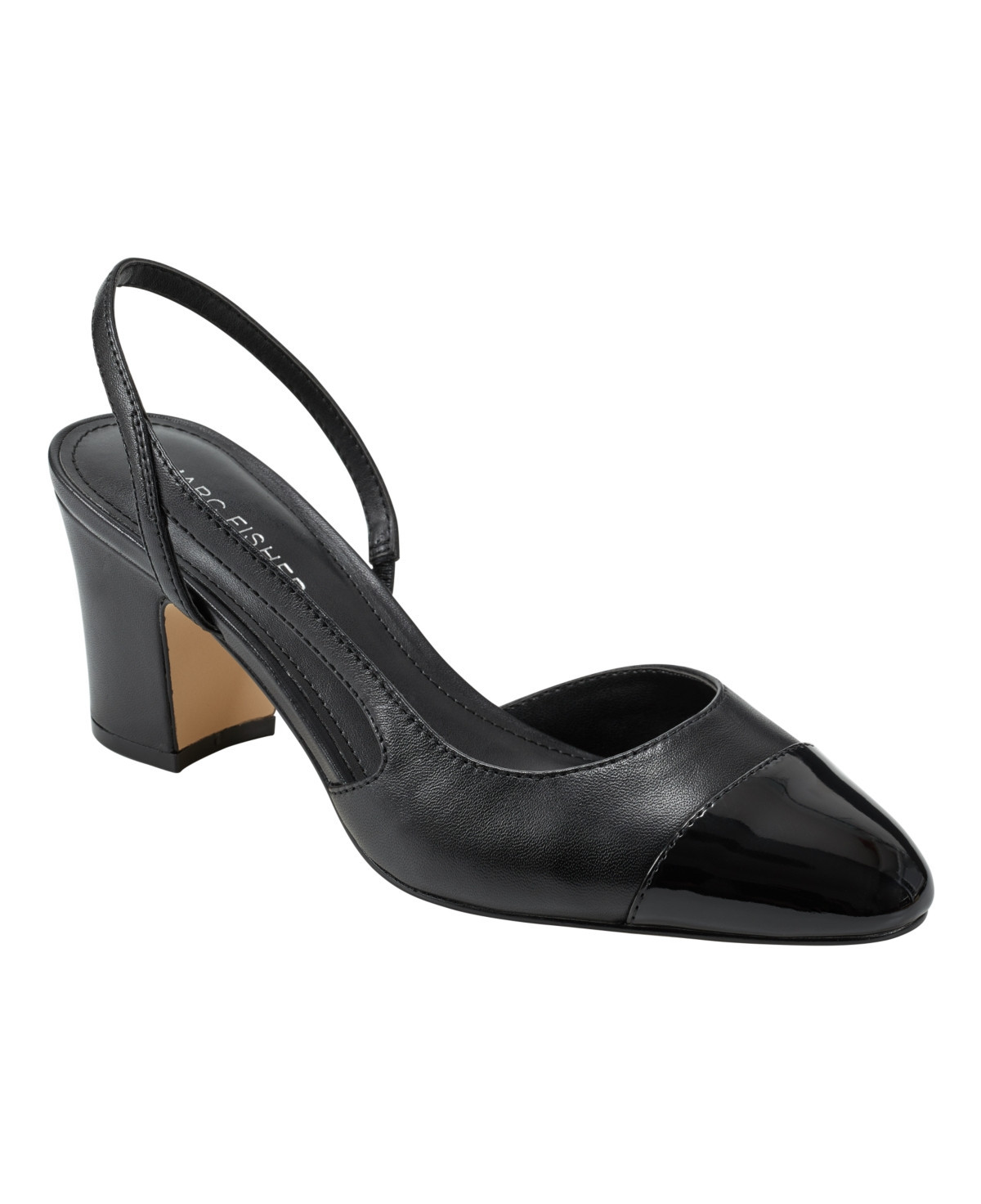 Marc Fisher Women's Laynie Slingback Pumps - Black Leather | Macy's