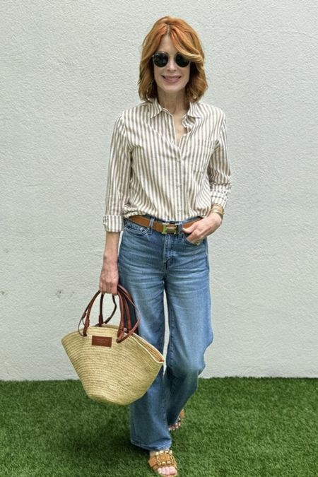 Matching accesoires for the win! Loving the combo of my straw tote, my Hermes belt and my Madison Maison flats 🤎

#LTKShoeCrush #LTKItBag #LTKStyleTip