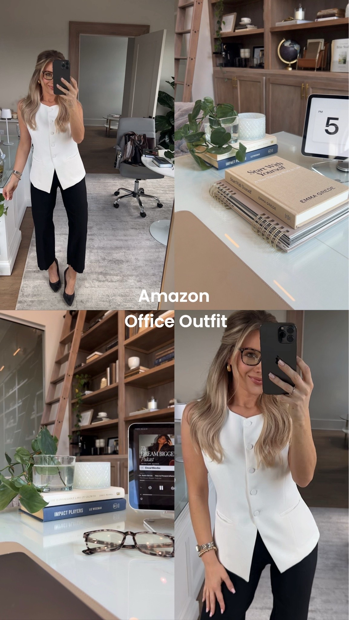 LOVE this summer business casual outfit so much! Perfect for the office. 

Wearing size small in vest and 26 in pants! 

Summer workwear, business casual outfits, amazon office outfits

#LTKootd #LTKWorkwear