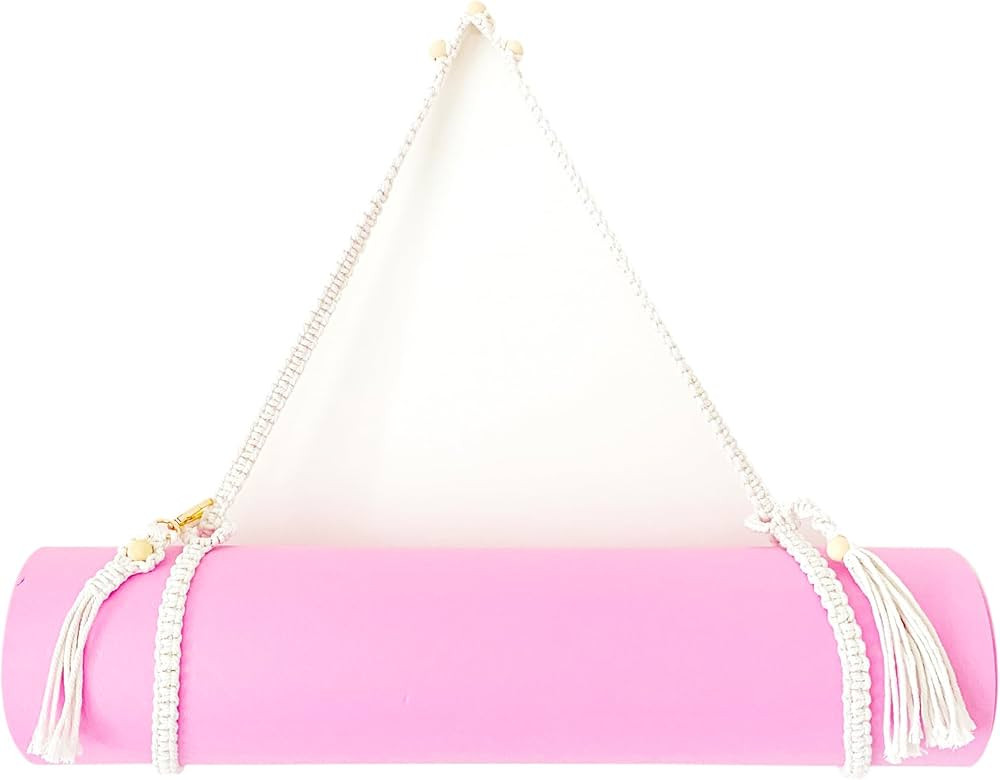 Boho Bead Yoga Mat Carrier - Adjustable Straps with Tassels | Amazon (US)