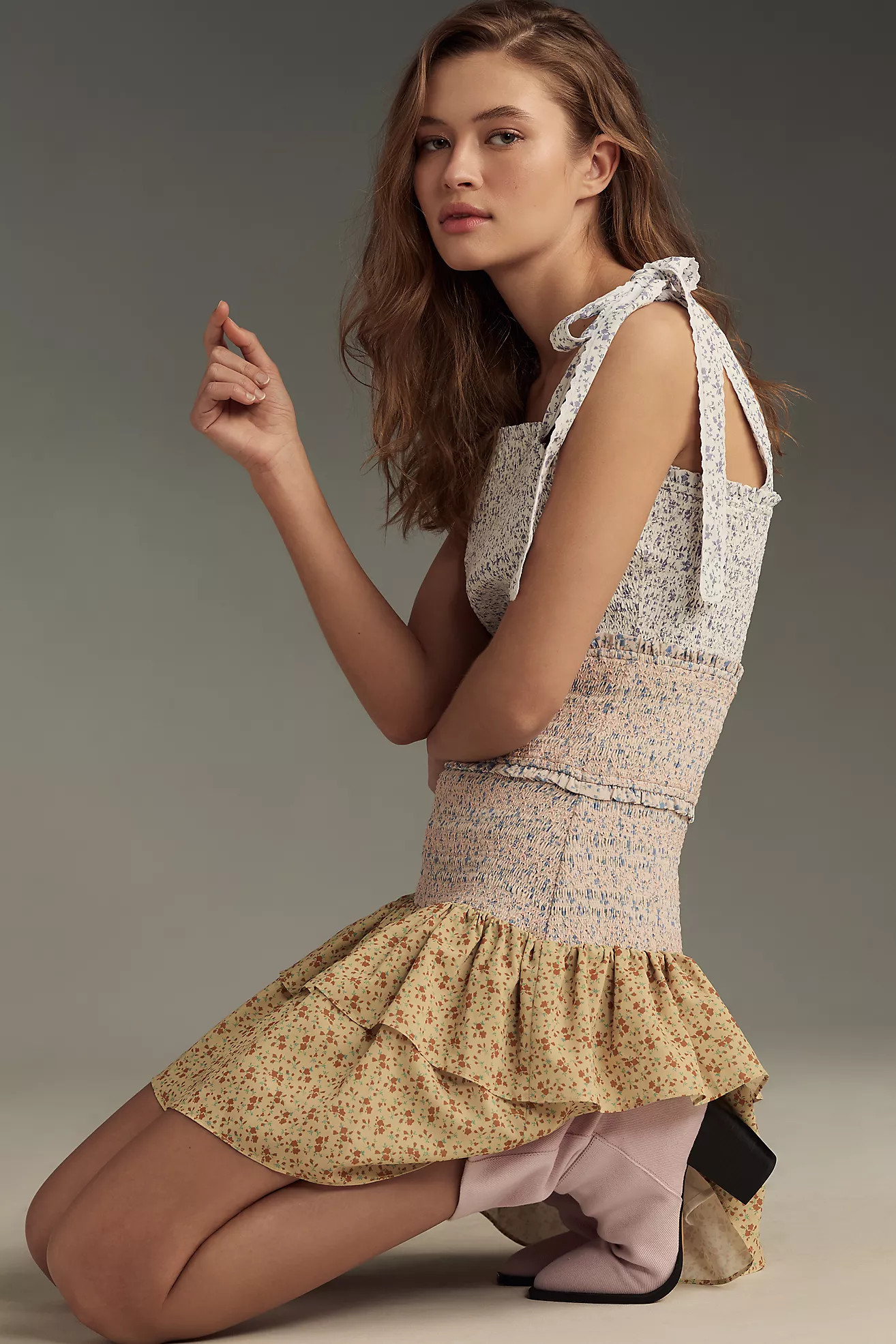 Free the Roses Sleeveless Smocked Mini Dress | Anthropologie (US)