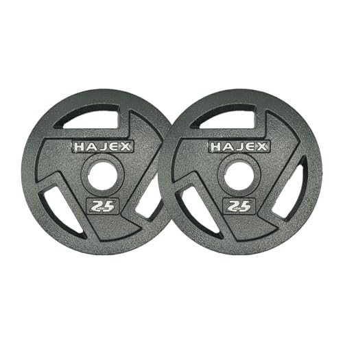 HAJEX Strength Training Weight Plates for Home and Commercial Gym, Exercise Equipment - 2.5, 5, 10, 15, 25, 35, 45, 55 LB (Iron (Grip), 25Lb x 2) | Amazon (US)
