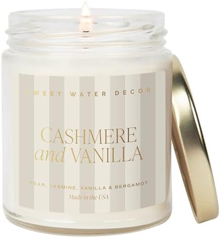 Sweet Water Decor Cashmere and Vanilla Patterned Candle – Soy Candles with Coconut, Bourbon Van... | Amazon (US)