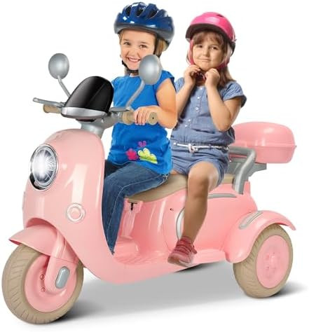 12V Kids Electric Motorcycle, 3 Wheel 2 Seater Ride on Motorcycle with 2.4G Parental Remote Contr... | Amazon (US)