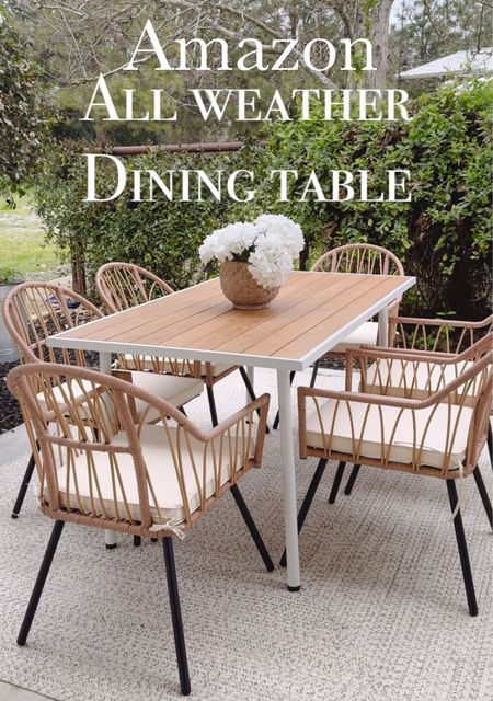 Amazon outdoor table and wicker chairs sets budget friendly look for less. #amazon 

#LTKhome #LTKSpringSale #LTKSeasonal