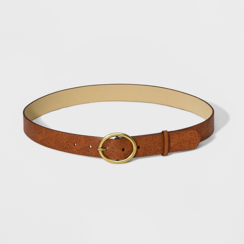 Women's Floral Print Belt - Universal Thread Cognac M, Women's, Size: Medium, Brown | Target
