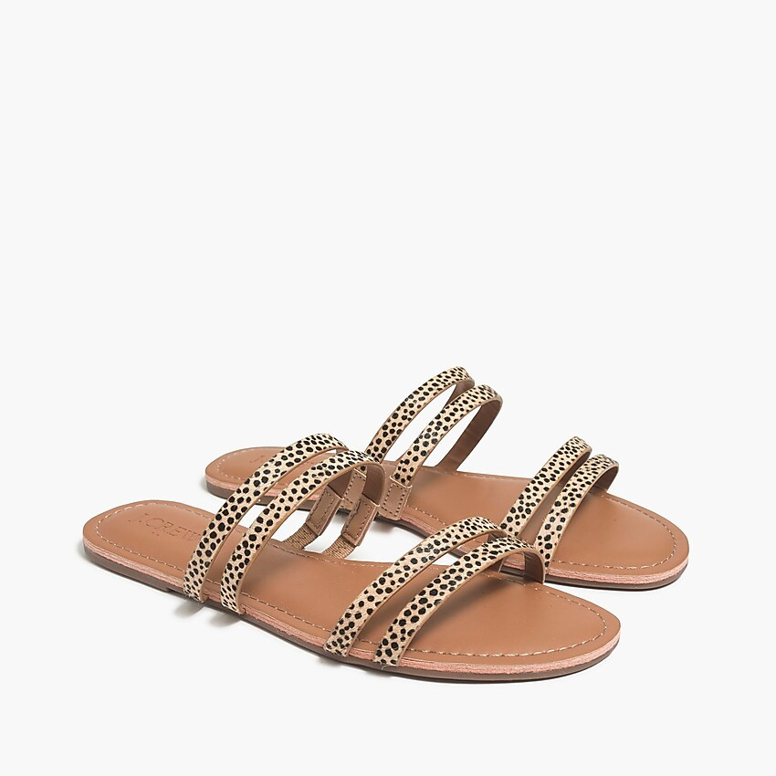 Calf hair seaside slide sandals | J.Crew Factory