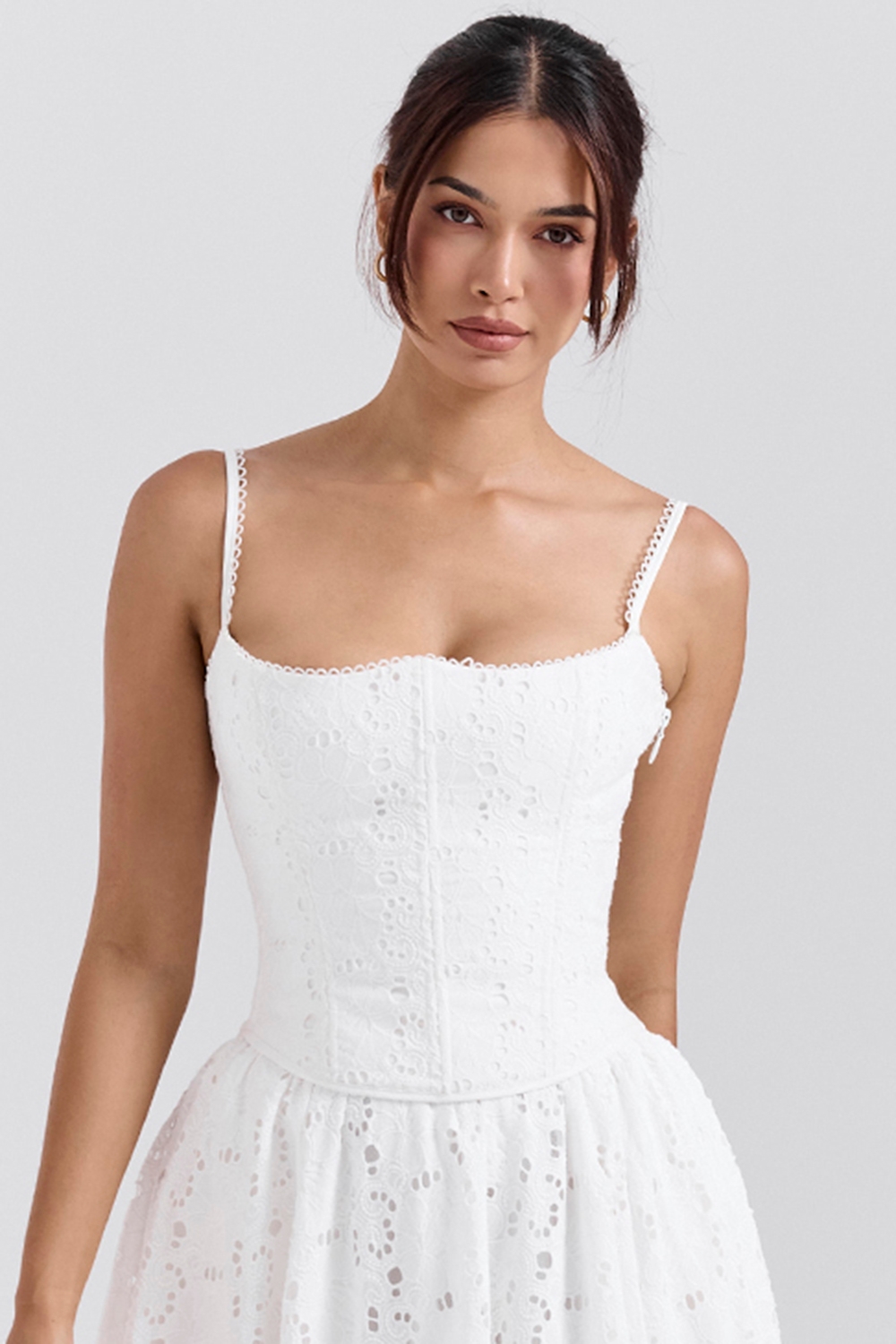 white broderie anglais corset | House of CB