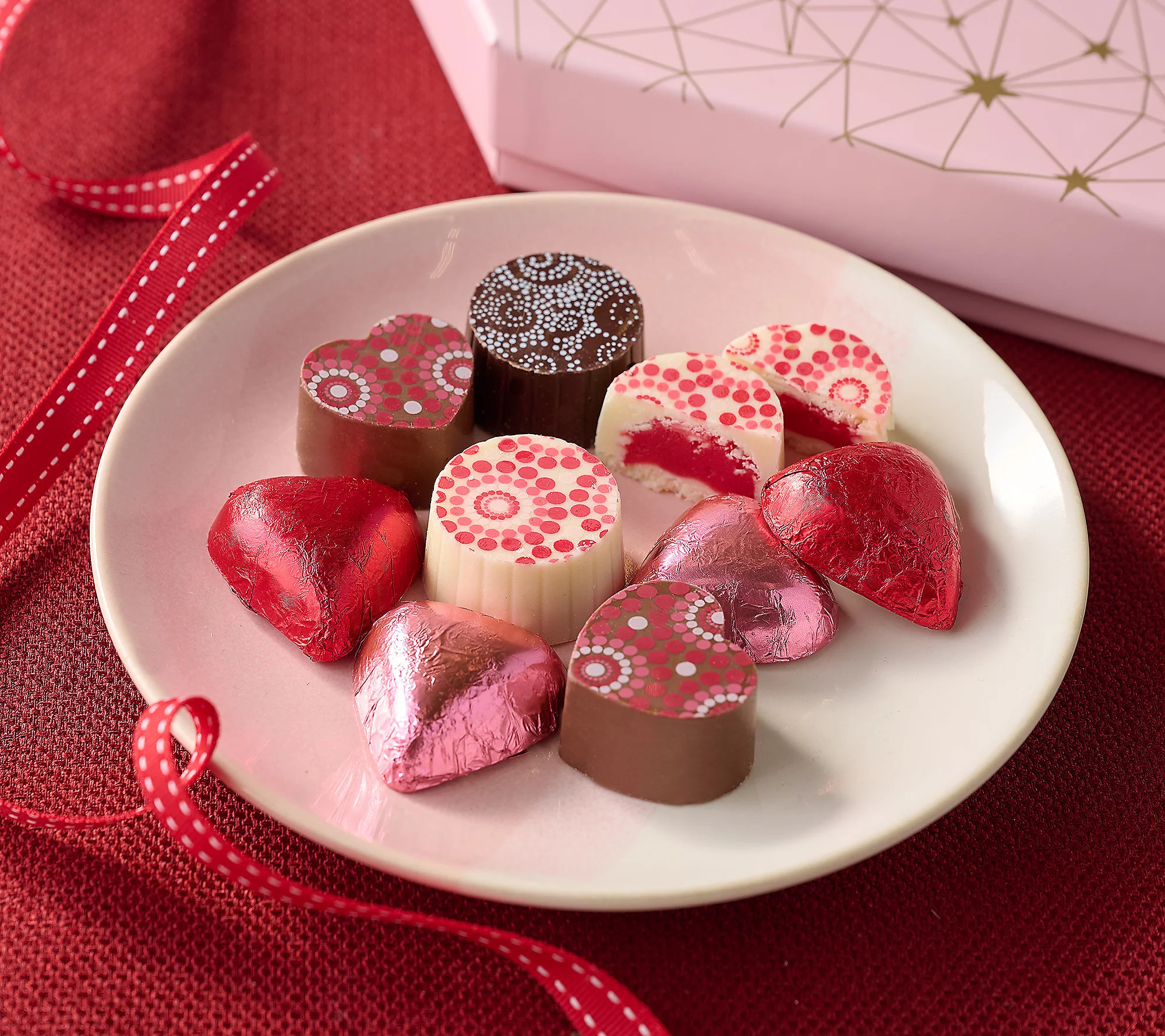 Chocolate Works (2) 9pc Truffle& Chocolates in Heart Boxes | QVC