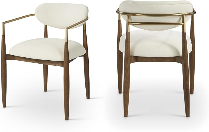 Meridian Furniture 11023Cream-AC Riccio Collection Modern | Contemporary Dining Arm Chair with Cr... | Amazon (US)