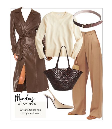 Monday Cravings: A transitional mix of high and low. 

spring outfit l heels l purse l trench coat l sweater l pants l belt 