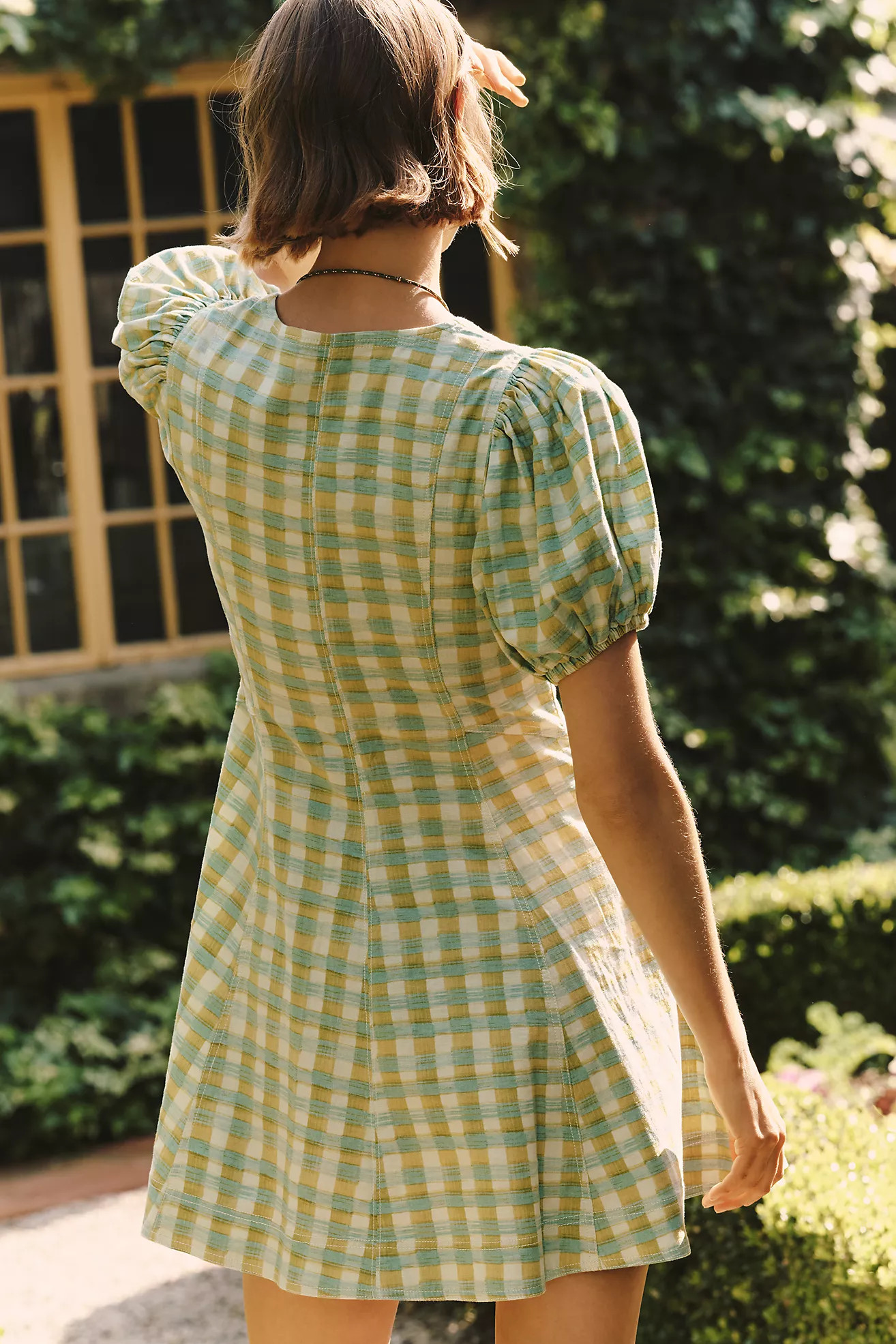 Calder Linen Blend Front-Zip Mini Dress by Pilcro | Anthropologie (US)