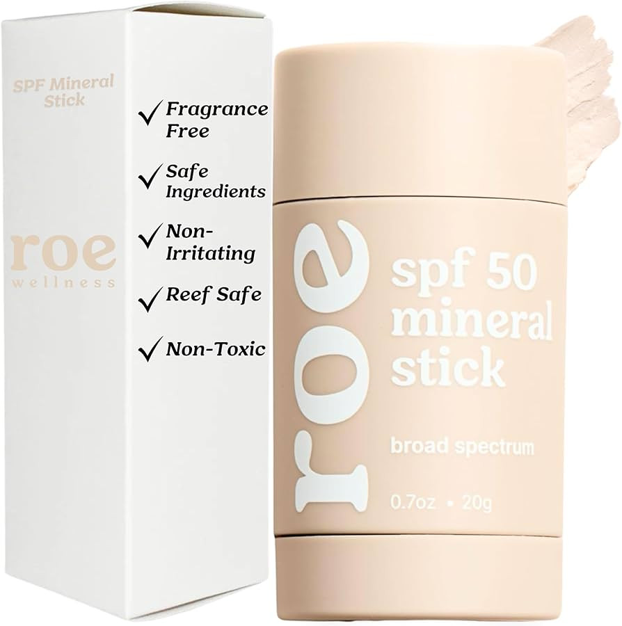 Roe Wellness- Baby Sunscreen Stick SPF 50 Roll-on Stick Clean Ingredients Zinc Oxide | Face & Bod... | Amazon (US)