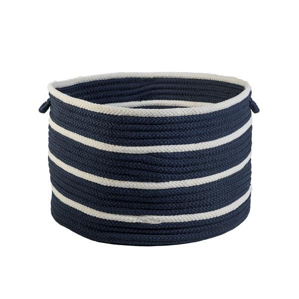 Sonny Stripe Basket in Navy Blue | Brooke and Lou