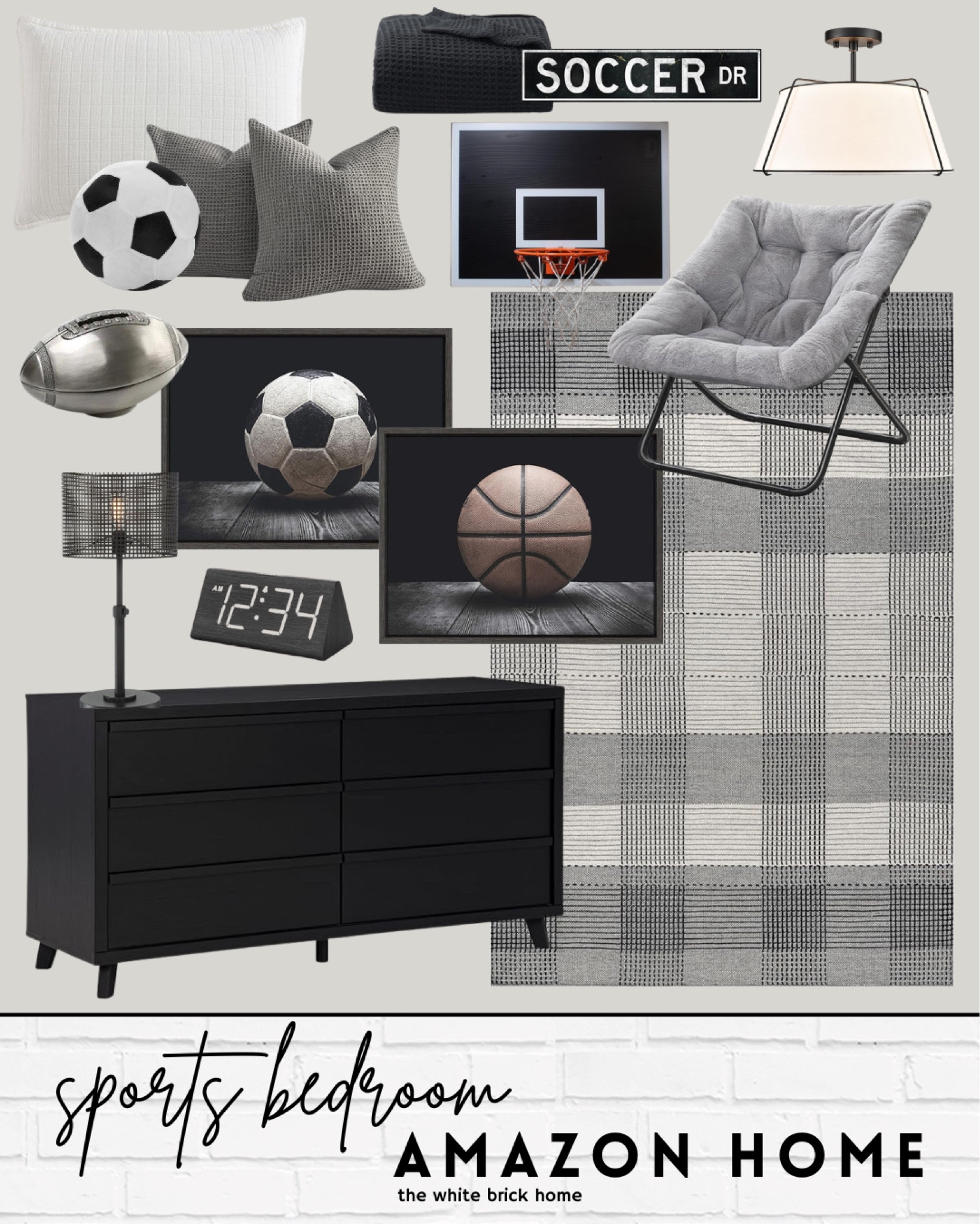 A round up of decor and furniture for an affordable sports themed bedroom from Amazon! 

Boys room, boys bedroom, boys bedroom decor, Amazon, Amazon home, boys room rug, boys room dresser, boys room wall art, boys room basketball hoop, boys room chair, boys room bedding, boys room lighting, boys room lamp, boys room decor, sports decor, sports themed bedroom, soccer themed bedroom, football bedroom, basketball bedroom, black dresser, rug, bedroom decor, sports themed teen boy room, teen boy, teen boy bedroom, bedroom ideas for a boy, affordable bedroom ideas, home decor, home design, bedroom theme 

#LTKSaleAlert #LTKHome #LTKKids