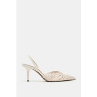 Zara - Perforated High-Heel Sandals In Ecru White - 4 - Woman | Zara UK