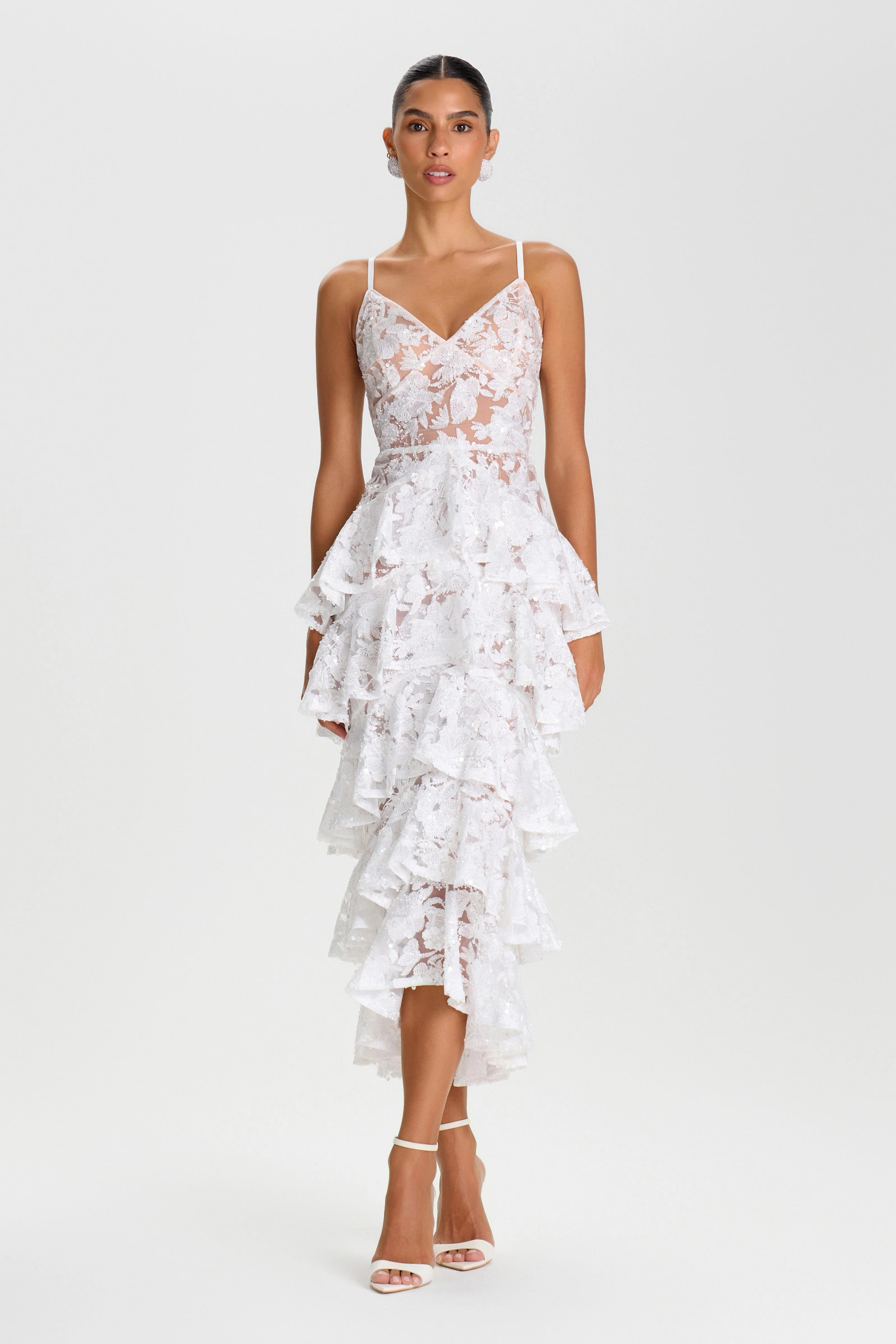 Saffron White Dress | Nadine Merabi