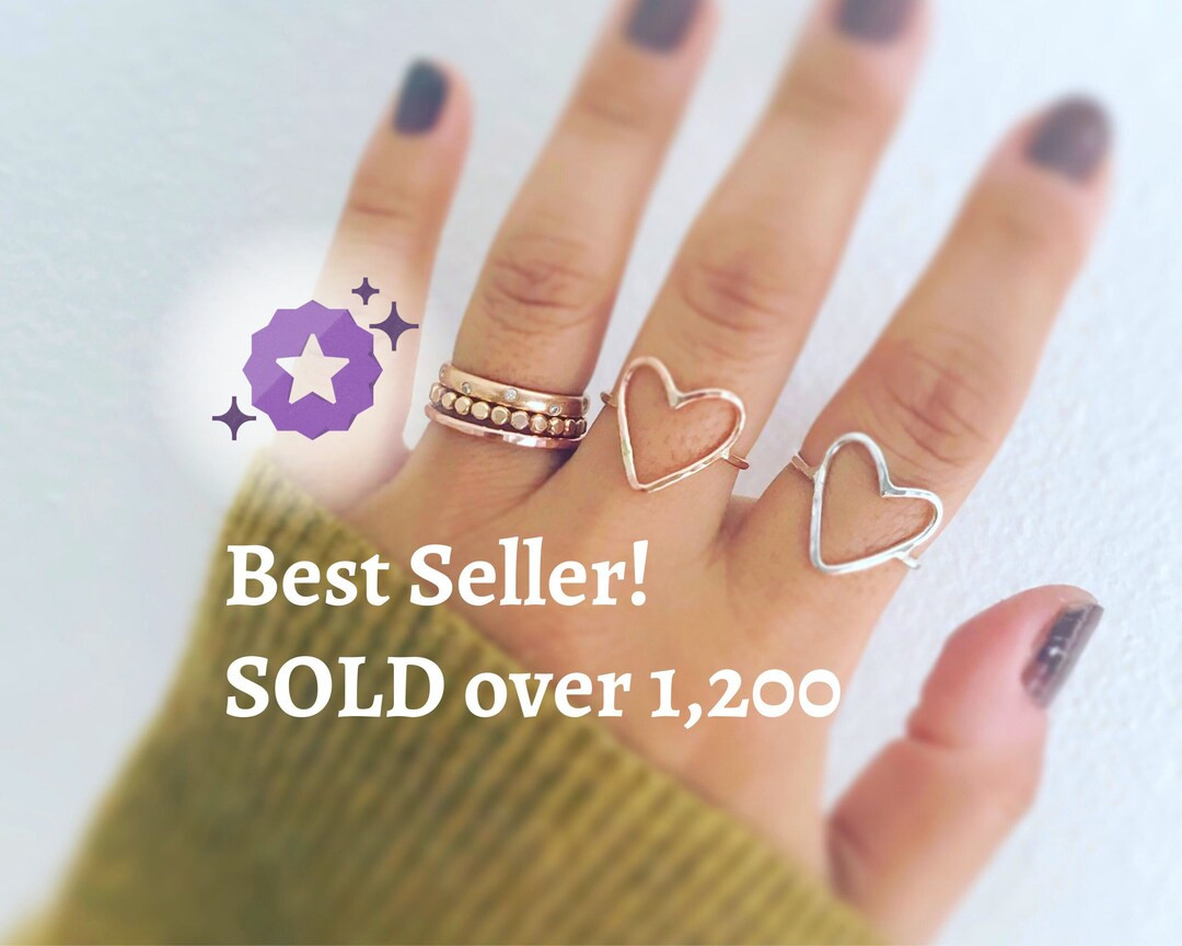 Heart Ring Love Ring Open Heart Ring Heart Ring Boho Ring - Etsy | Etsy (US)