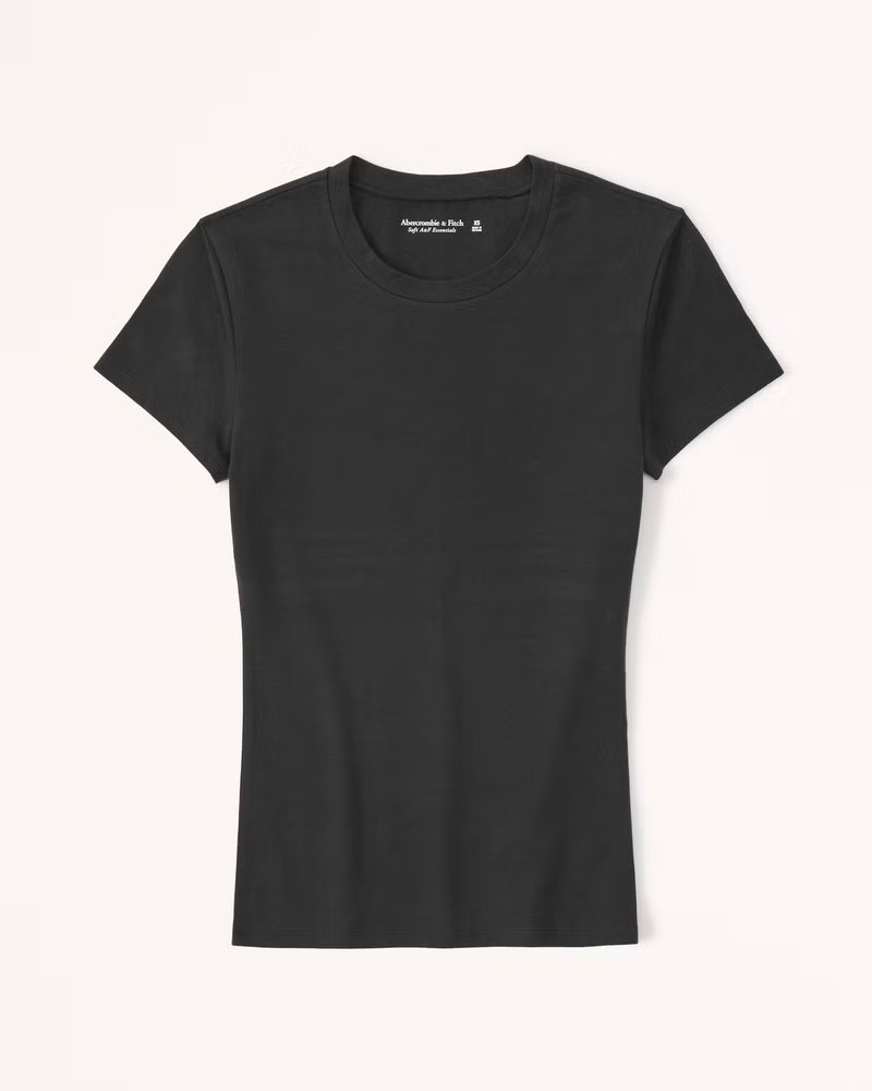 Abercrombie & Fitch Women's Essential Tuckable Baby Tee in Black - Size XXS | Abercrombie & Fitch (US)