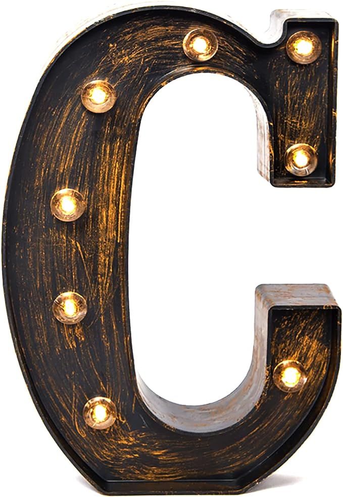 LED Marquee Letter Lights Vintage Style Light Up 26 Alphabet Letter Signs for Wedding Birthday Pa... | Amazon (US)