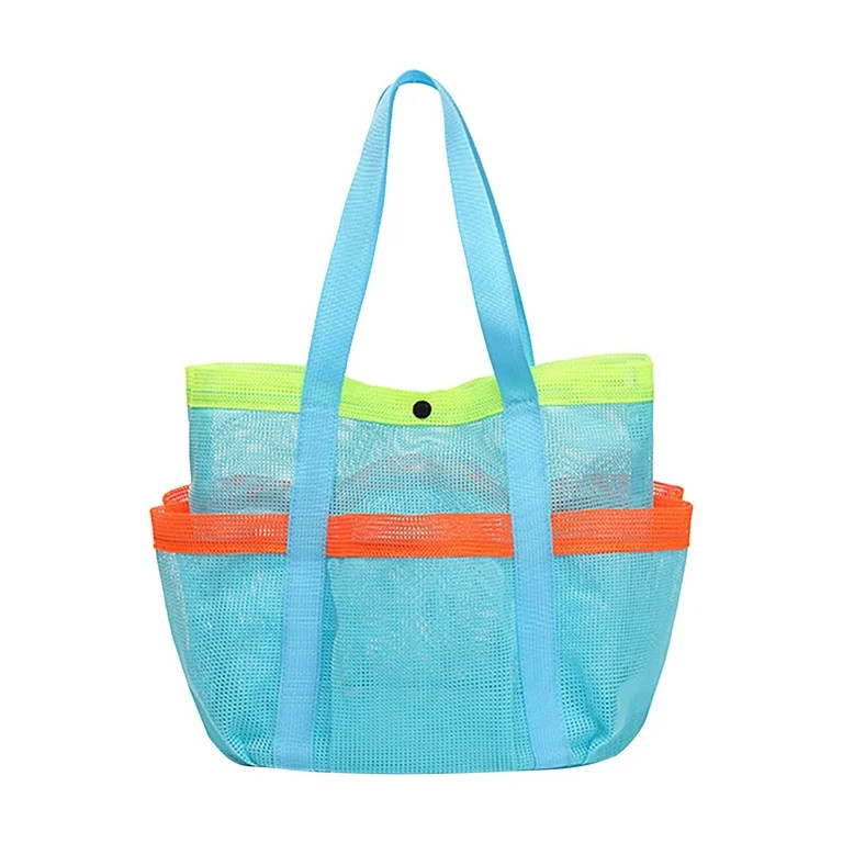 Wadada Mesh Beach Bags for Women, Large Travel Tote bags with Button and Pockets, Lightweight Sho... | Walmart (US)