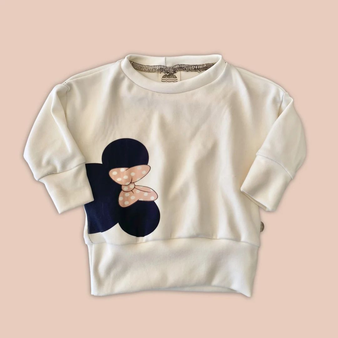 Kids Minnie Sweatshirt Minnie Pullover Disney Sweatshirt - Etsy | Etsy (US)