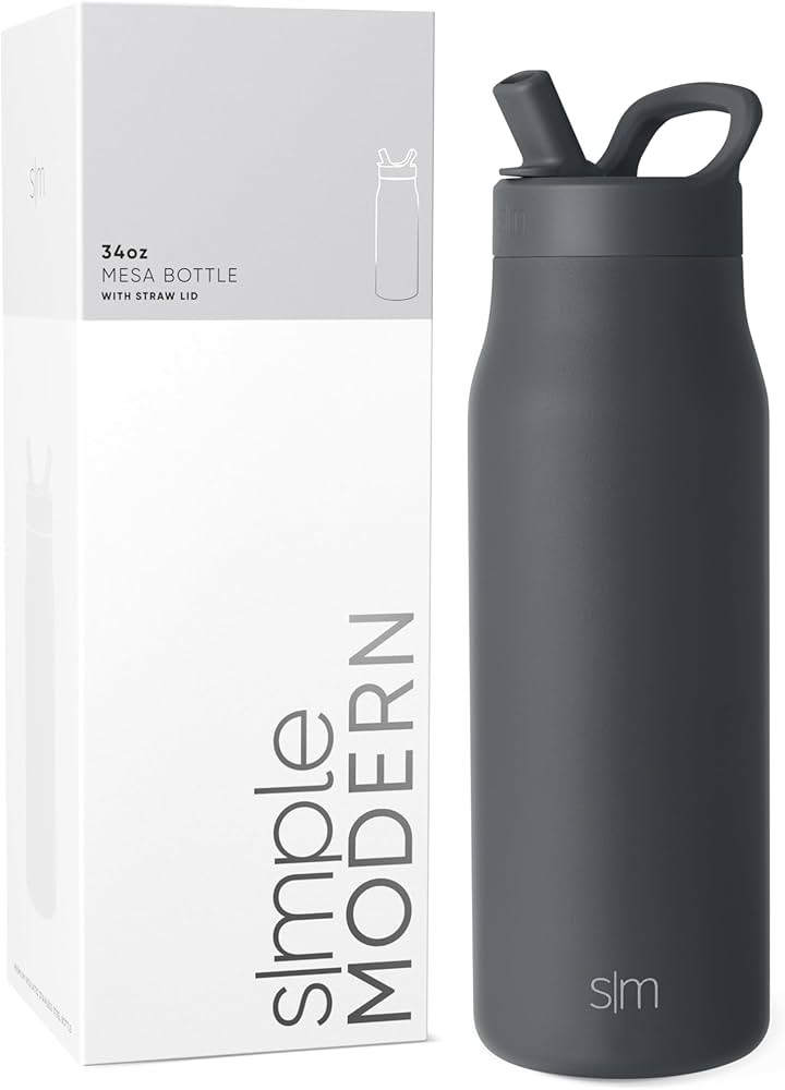 Simple Modern Water Bottle with Straw lid | Insulated Stainless Steel Thermos | Reusable Travel W... | Amazon (US)