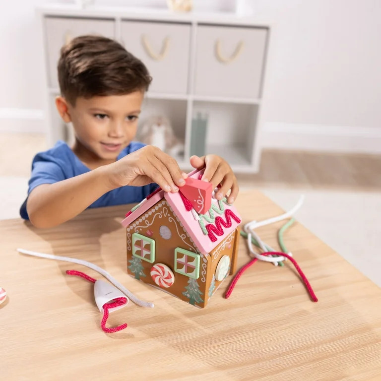 Melissa & Doug Pink Wooden Gingerbread House Reusable, Mess-Free Play Set Activity for Boys and G... | Walmart (US)