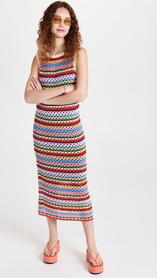 KITRI Bunty Blanket Stripe Midi Dress | SHOPBOP | Shopbop