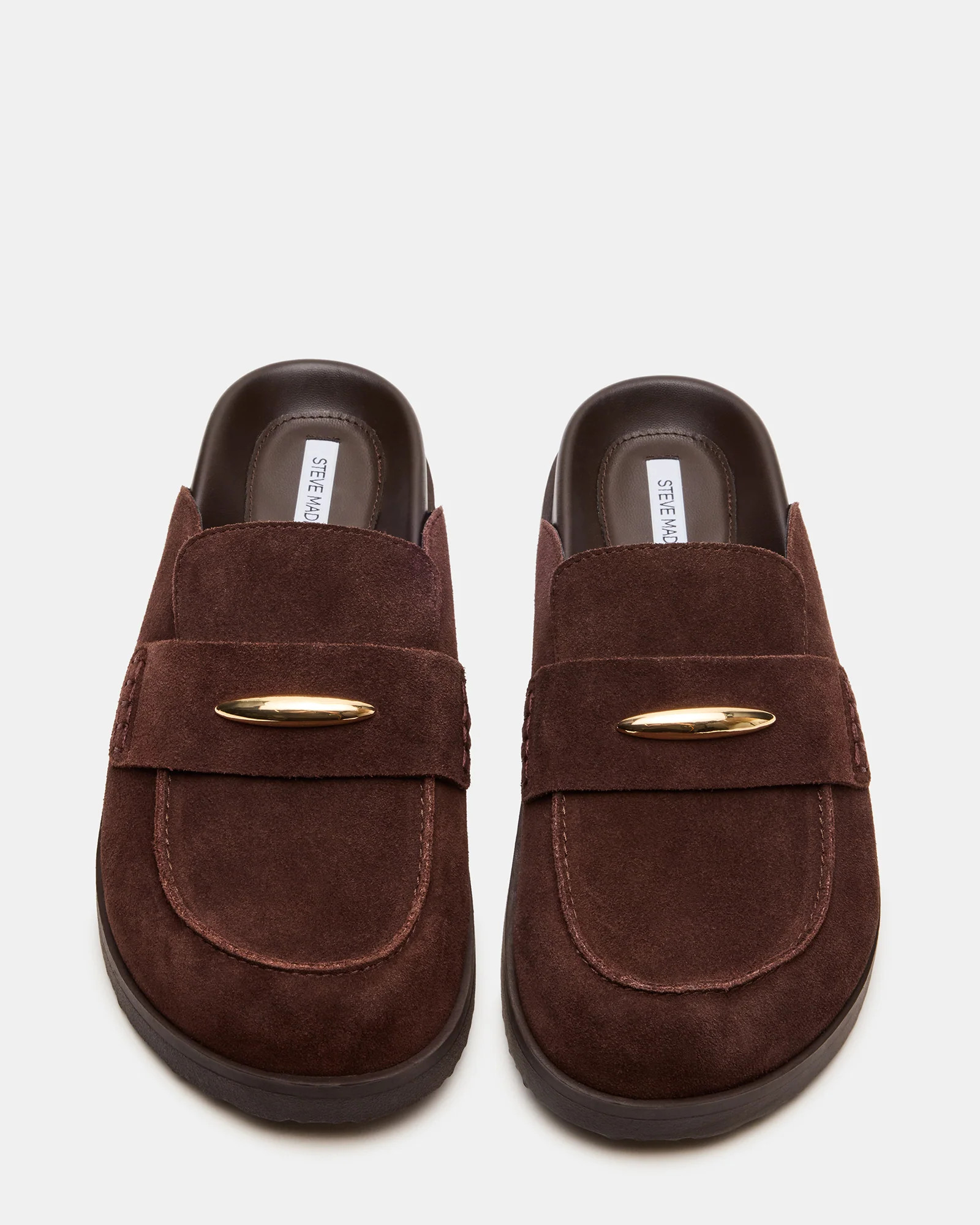 TOBIN Brown Suede Slip-On Mule Women's Flat | Steve Madden (US)