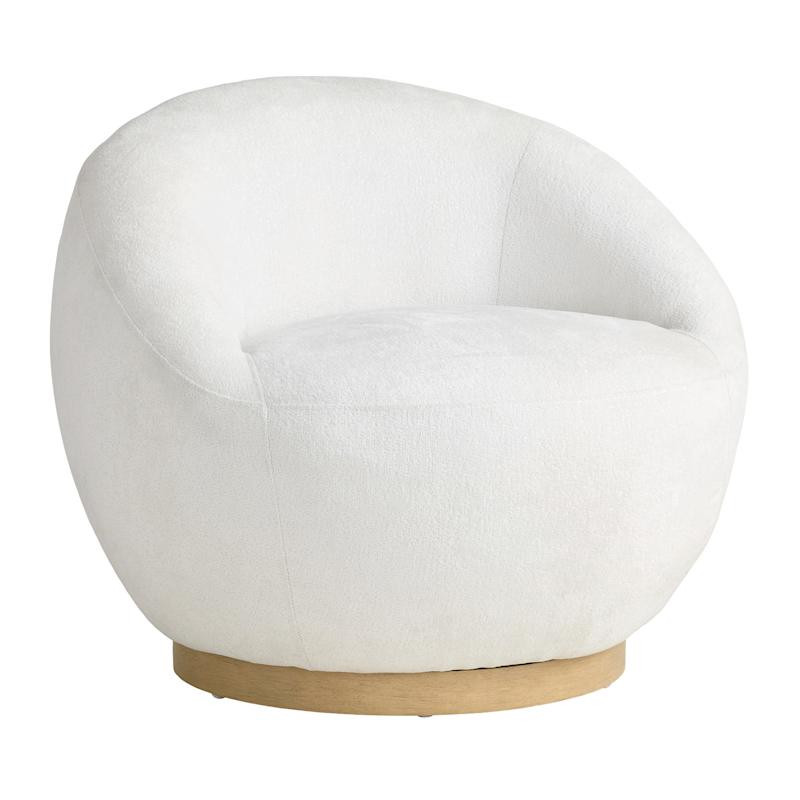 Cleo Swivel Accent Chair, Cream | At Home