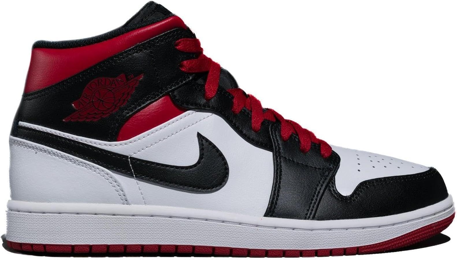 Jordan Nike Air 1 Mid Men's Shoes Black/Fire Red-White DQ8426-060 | Amazon (US)