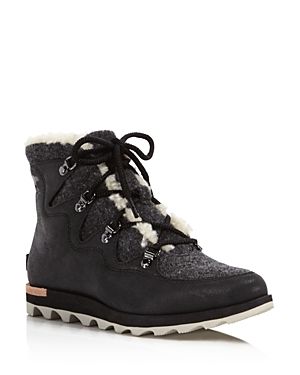 Sorel Women's Sneakchic Alpine Shearling and Leather Lace Up Booties - 100% Exclusive | Bloomingdale's (US)
