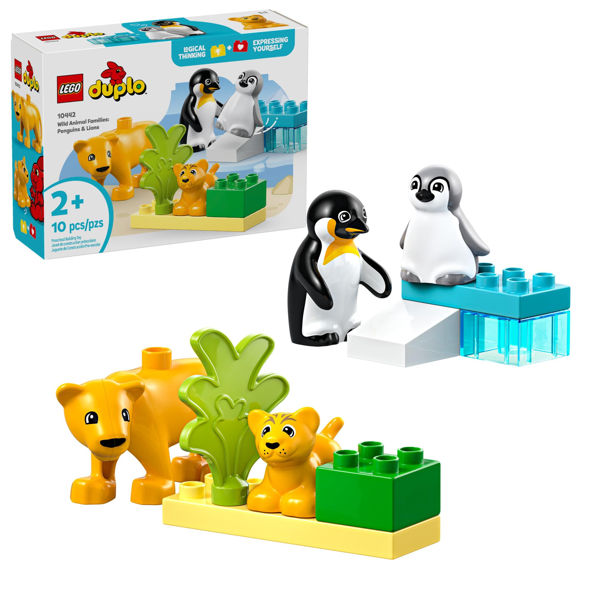 LEGO DUPLO Town Wild Animal Families Penguins & Lions Building Toy Playset - Preschool Learning &... | Amazon (US)