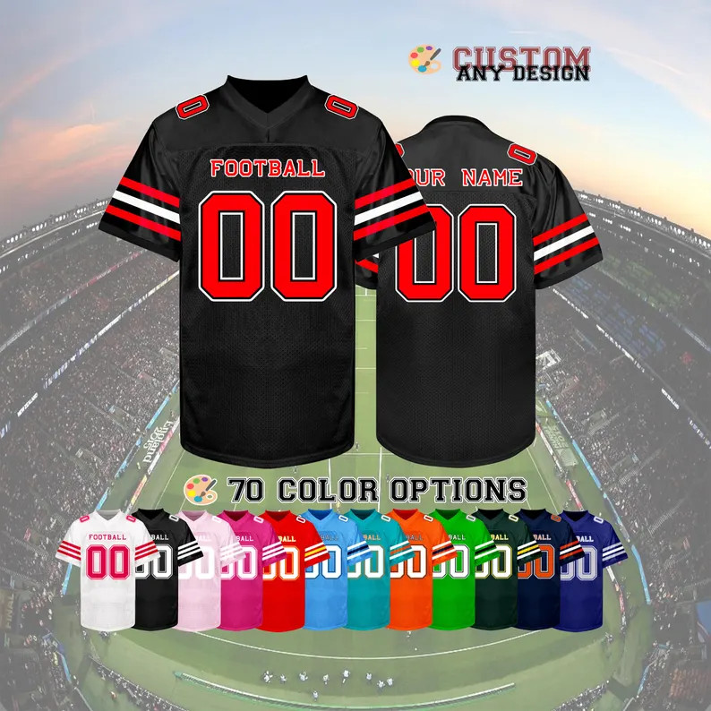 Custom Football Jersey Personalized Embroidered Name Number Team Logo Game Training Shirt Fan Gif... | Etsy (Global)