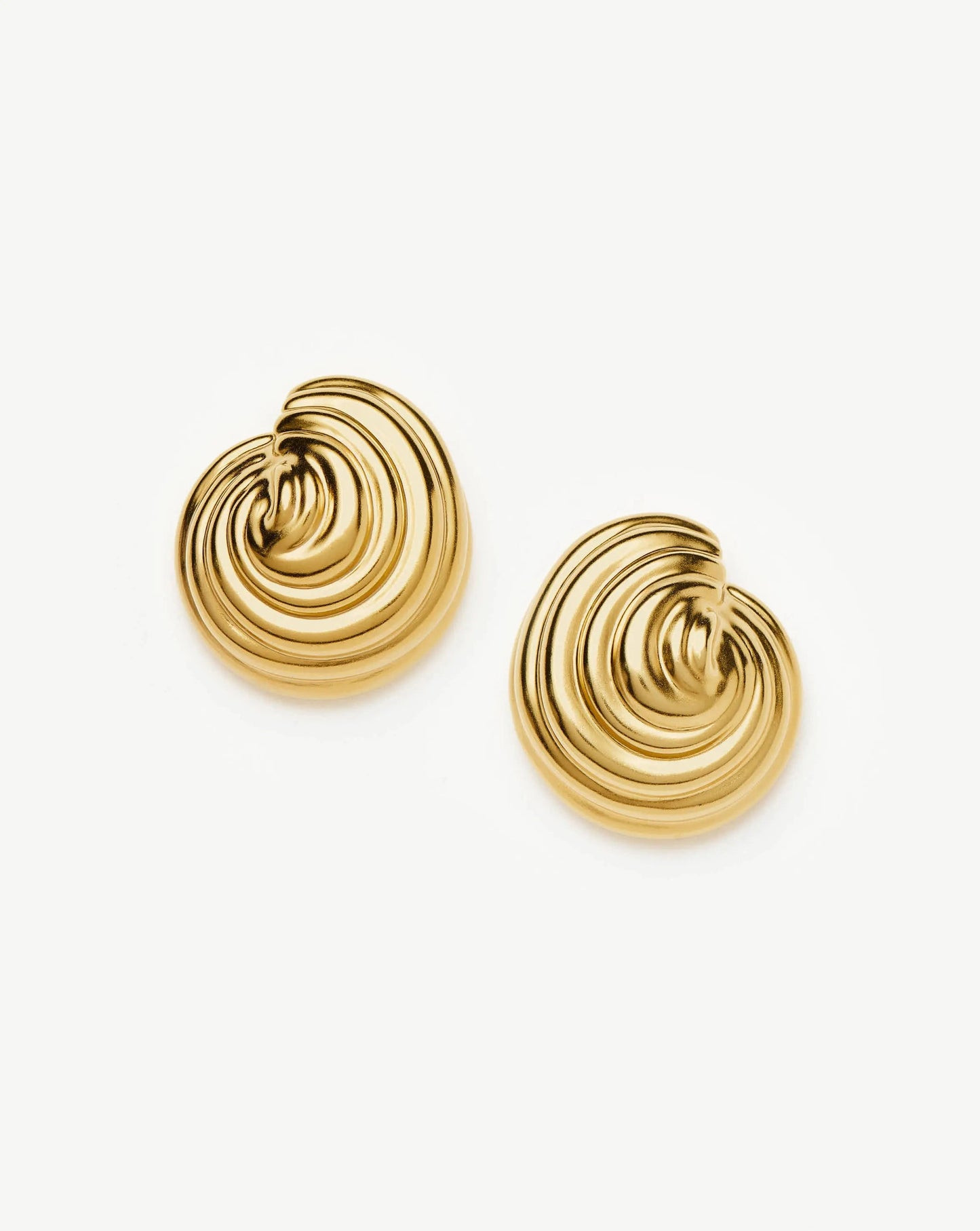 Spiral Dome Oversized Stud Earrings | 18ct Gold Plated Earrings | Missoma US