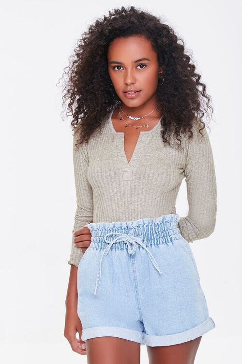 Ribbed Knit Long-Sleeve Bodysuit | Forever 21 (US)
