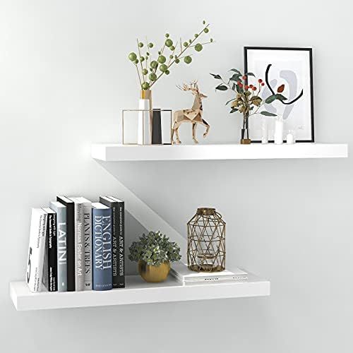 INHABIT UNION White Floating Shelves for Wall-24in Wall Mounted Display Ledge Shelves Perfect for Be | Amazon (US)