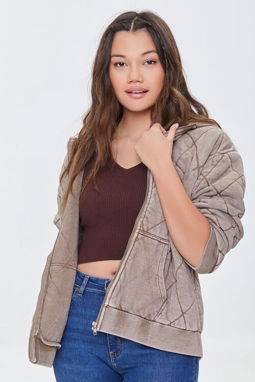 Quilted Zip-Up Hoodie | Forever 21 (US)