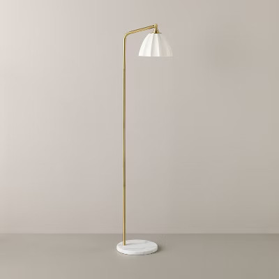 61" Fluted Ceramic Floor Lamp with Faux Marble Base - Hearth & Hand™ with Magnolia | Target