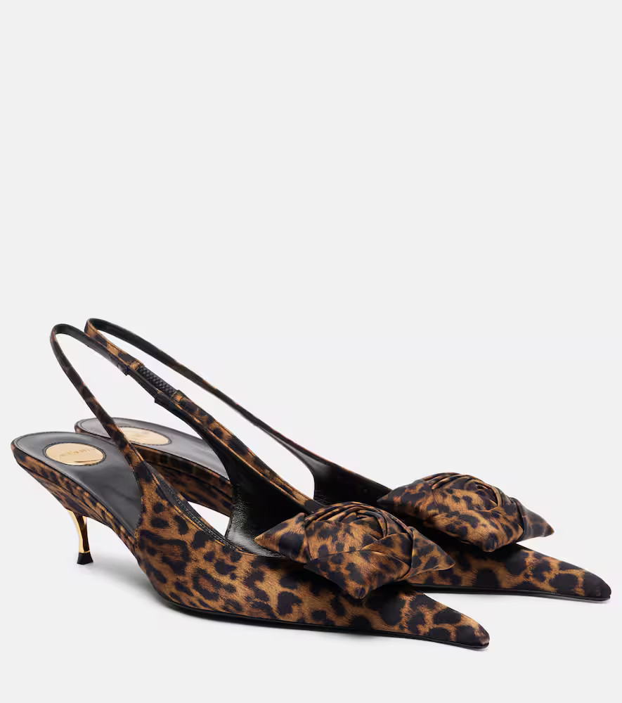 Saint Laurent Dakota 50 leopard-print slingback pumps | Mytheresa (DACH)