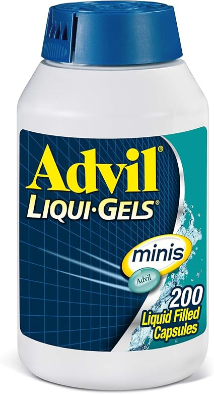 Advil Liqui-Gels Minis Pain Reliever and Fever Reducer, Ibuprofen 200mg, 200 Count, Fast Pain Rel... | Amazon (US)