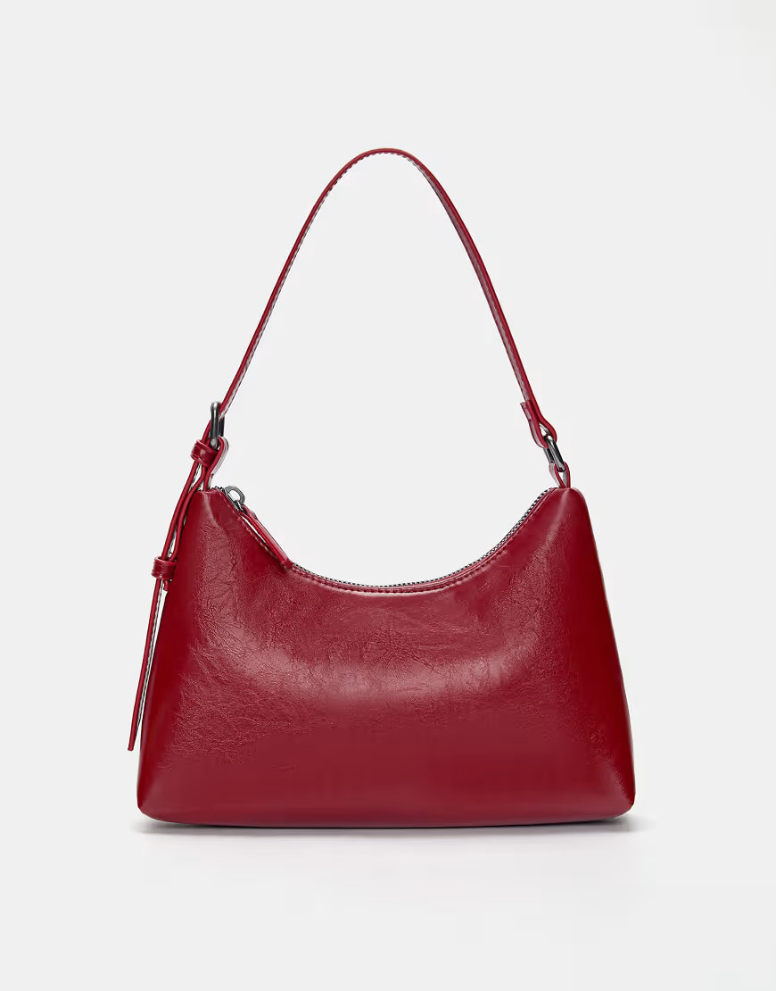 Pull&Bear buckled shoulder bag in print-Red | ASOS (Global)