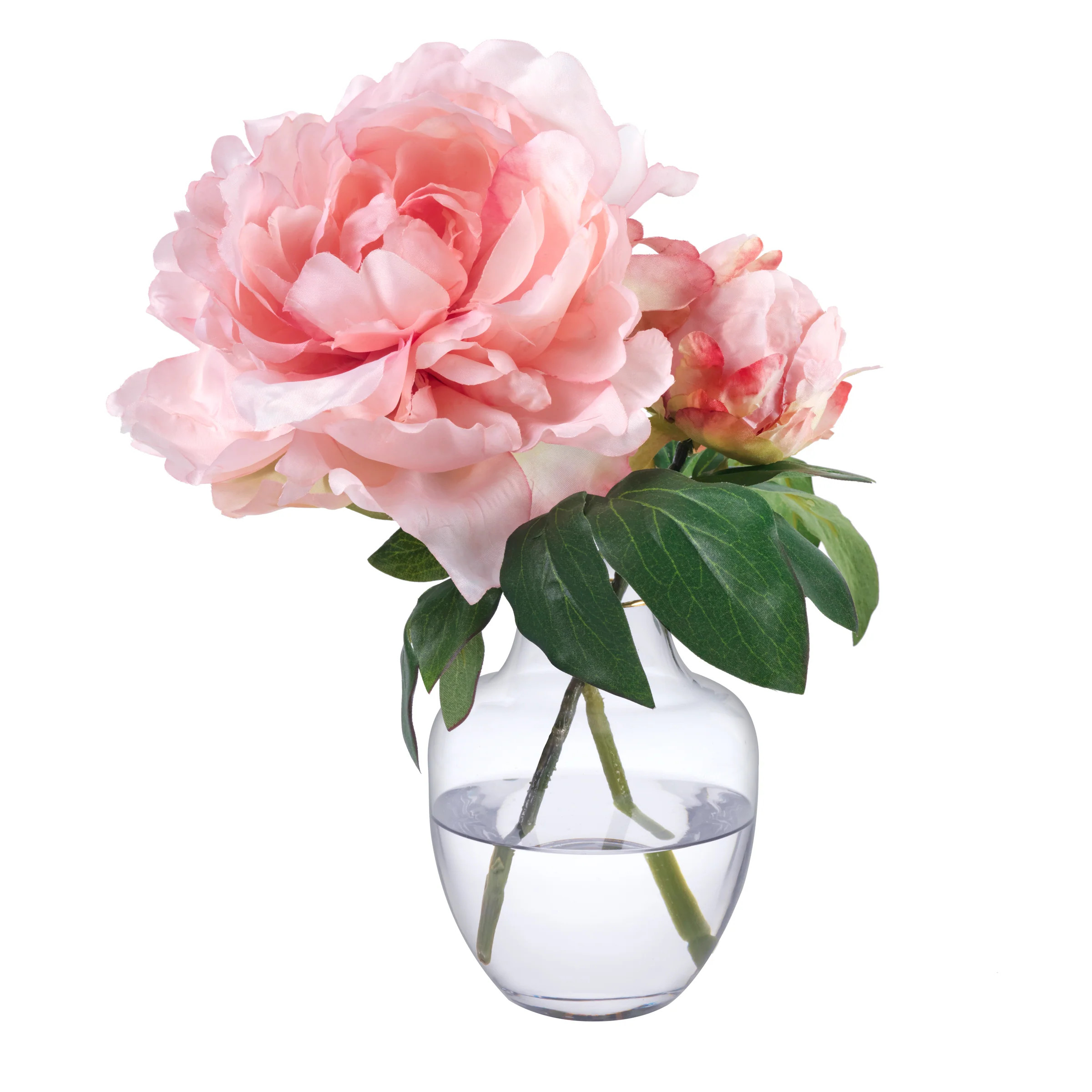 Peonies in Glass Bud Vase | Stark Carpet